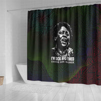 Fannie Lou Hamer Shower Curtain Im Sick and Tired Quote Design Bold Portrait and Civil Rights Movement Tribute - Wonder Print Shop