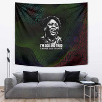 Fannie Lou Hamer Tapestry Im Sick and Tired Quote Design Bold Portrait and Civil Rights Movement Tribute - Wonder Print Shop