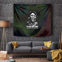 Fannie Lou Hamer Tapestry Im Sick and Tired Quote Design Bold Portrait and Civil Rights Movement Tribute - Wonder Print Shop