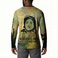 Fannie Lou Hamer Button Sweatshirt Unbossable Quote Design Protest Silhouettes and Voting Rights Tribute