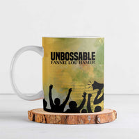 Fannie Lou Hamer Ceramic Mug Unbossable Quote Design Protest Silhouettes and Voting Rights Tribute - Wonder Print Shop