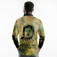 Fannie Lou Hamer Long Sleeve Polo Shirt Unbossable Quote Design Protest Silhouettes and Voting Rights Tribute - Wonder Print Shop