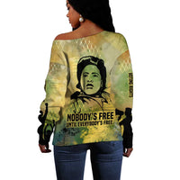 Fannie Lou Hamer Off Shoulder Sweater Unbossable Quote Design Protest Silhouettes and Voting Rights Tribute - Wonder Print Shop