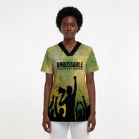 Fannie Lou Hamer Scrub Top Unbossable Quote Design Protest Silhouettes and Voting Rights Tribute - Wonder Print Shop