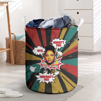 Fannie Lou Hamer Laundry Basket with Pop Art Comic Style Design Bold Quote and Civil Rights Tribute - Wonder Print Shop