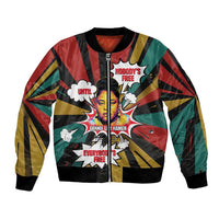 Fannie Lou Hamer Bomber Jacket with Pop Art Comic Style Design Bold Quote and Civil Rights Tribute - Wonder Print Shop