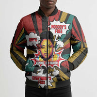 Fannie Lou Hamer Bomber Puffer Jacket with Pop Art Comic Style Design Bold Quote and Civil Rights Tribute - Wonder Print Shop