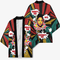 Fannie Lou Hamer Kimono with Pop Art Comic Style Design Bold Quote and Civil Rights Tribute - Wonder Print Shop