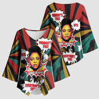 Fannie Lou Hamer Kimono Sleeve Blouse with Pop Art Comic Style Design Bold Quote and Civil Rights Tribute - Wonder Print Shop
