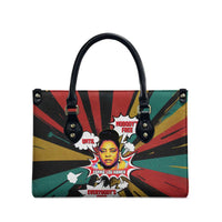 Fannie Lou Hamer Leather Bag with Pop Art Comic Style Design Bold Quote and Civil Rights Tribute - Wonder Print Shop