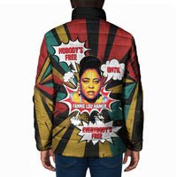 Fannie Lou Hamer Padded Jacket with Pop Art Comic Style Design Bold Quote and Civil Rights Tribute - Wonder Print Shop