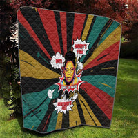 Fannie Lou Hamer Quilt with Pop Art Comic Style Design Bold Quote and Civil Rights Tribute - Wonder Print Shop