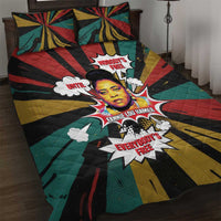Fannie Lou Hamer Quilt Bed Set with Pop Art Comic Style Design Bold Quote and Civil Rights Tribute - Wonder Print Shop