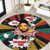 Fannie Lou Hamer Round Carpet with Pop Art Comic Style Design Bold Quote and Civil Rights Tribute - Wonder Print Shop