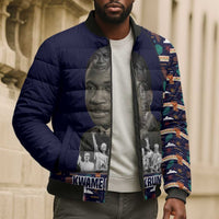 Kwame Nkrumah Bomber Puffer Jacket Ghana Pan-African Print Design Portrait and Anti-Colonial Legacy Tribute - Wonder Print Shop