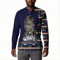 Kwame Nkrumah Button Sweatshirt Ghana Pan-African Print Design Portrait and Anti-Colonial Legacy Tribute