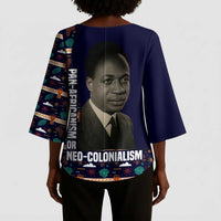 Kwame Nkrumah Kimono Sleeve Blouse Ghana Pan-African Print Design Portrait and Anti-Colonial Legacy Tribute - Wonder Print Shop
