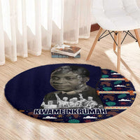 Kwame Nkrumah Round Carpet Ghana Pan-African Print Design Portrait and Anti-Colonial Legacy Tribute - Wonder Print Shop