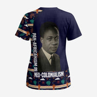 Kwame Nkrumah Scrub Top Ghana Pan-African Print Design Portrait and Anti-Colonial Legacy Tribute - Wonder Print Shop