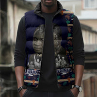 Kwame Nkrumah Sleeveless Puffer Jacket Ghana Pan-African Print Design Portrait and Anti-Colonial Legacy Tribute - Wonder Print Shop
