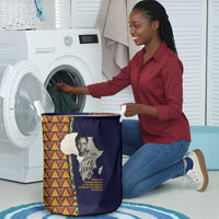 Kwame Nkrumah Ghana Laundry Basket African Map Pattern Design and Economic Freedom Quote Tribute - Wonder Print Shop