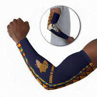 Kwame Nkrumah Ghana Arm Sleeves African Map Pattern Design and Economic Freedom Quote Tribute - Wonder Print Shop