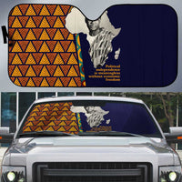 Kwame Nkrumah Ghana Auto Sun Shade African Map Pattern Design and Economic Freedom Quote Tribute - Wonder Print Shop