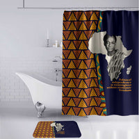 Kwame Nkrumah Ghana Bathroom Set African Map Pattern Design and Economic Freedom Quote Tribute - Wonder Print Shop