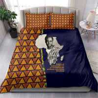 Kwame Nkrumah Ghana Bedding Set African Map Pattern Design and Economic Freedom Quote Tribute - Wonder Print Shop