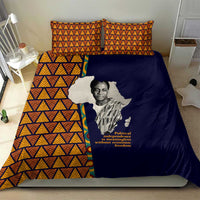 Kwame Nkrumah Ghana Bedding Set African Map Pattern Design and Economic Freedom Quote Tribute - Wonder Print Shop