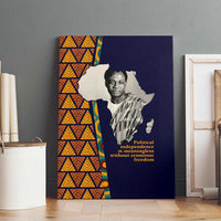 Kwame Nkrumah Ghana Canvas Wall Art African Map Pattern Design and Economic Freedom Quote Tribute - Wonder Print Shop