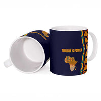 Kwame Nkrumah Ghana Ceramic Mug African Map Pattern Design and Economic Freedom Quote Tribute - Wonder Print Shop