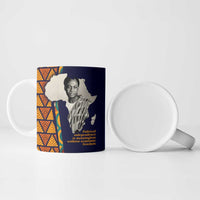 Kwame Nkrumah Ghana Ceramic Mug African Map Pattern Design and Economic Freedom Quote Tribute - Wonder Print Shop