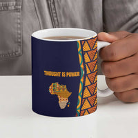 Kwame Nkrumah Ghana Ceramic Mug African Map Pattern Design and Economic Freedom Quote Tribute - Wonder Print Shop