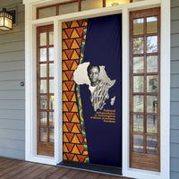 Kwame Nkrumah Ghana Door Cover African Map Pattern Design and Economic Freedom Quote Tribute - Wonder Print Shop