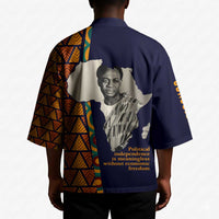 Kwame Nkrumah Ghana Kimono African Map Pattern Design and Economic Freedom Quote Tribute - Wonder Print Shop