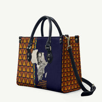 Kwame Nkrumah Ghana Leather Bag African Map Pattern Design and Economic Freedom Quote Tribute - Wonder Print Shop