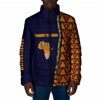 Kwame Nkrumah Ghana Padded Jacket African Map Pattern Design and Economic Freedom Quote Tribute - Wonder Print Shop