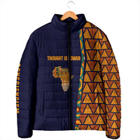 Kwame Nkrumah Ghana Padded Jacket African Map Pattern Design and Economic Freedom Quote Tribute - Wonder Print Shop