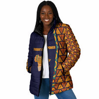 Kwame Nkrumah Ghana Padded Jacket African Map Pattern Design and Economic Freedom Quote Tribute - Wonder Print Shop