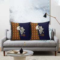 Kwame Nkrumah Ghana Pillow Cover African Map Pattern Design and Economic Freedom Quote Tribute - Wonder Print Shop