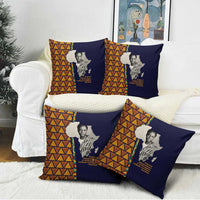 Kwame Nkrumah Ghana Pillow Cover African Map Pattern Design and Economic Freedom Quote Tribute - Wonder Print Shop