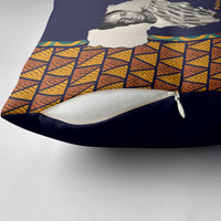 Kwame Nkrumah Ghana Pillow Cover African Map Pattern Design and Economic Freedom Quote Tribute - Wonder Print Shop