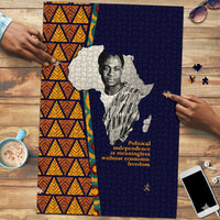 Kwame Nkrumah Ghana Puzzle African Map Pattern Design and Economic Freedom Quote Tribute - Wonder Print Shop