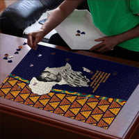 Kwame Nkrumah Ghana Puzzle African Map Pattern Design and Economic Freedom Quote Tribute - Wonder Print Shop
