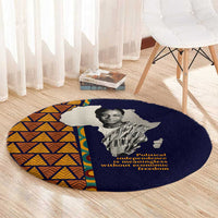 Kwame Nkrumah Ghana Round Carpet African Map Pattern Design and Economic Freedom Quote Tribute - Wonder Print Shop