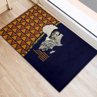 Kwame Nkrumah Ghana Rubber Doormat African Map Pattern Design and Economic Freedom Quote Tribute - Wonder Print Shop