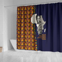 Kwame Nkrumah Ghana Shower Curtain African Map Pattern Design and Economic Freedom Quote Tribute - Wonder Print Shop