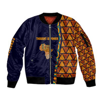 Kwame Nkrumah Ghana Sleeve Zip Bomber Jacket African Map Pattern Design and Economic Freedom Quote Tribute - Wonder Print Shop