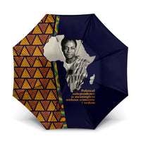 Kwame Nkrumah Ghana Umbrella African Map Pattern Design and Economic Freedom Quote Tribute - Wonder Print Shop